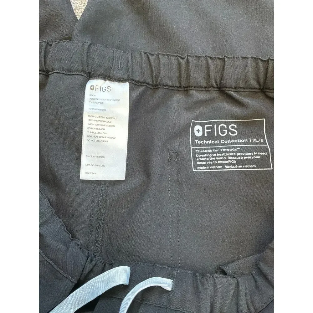 New? Figs Pisco Straight-Leg Scrub Pant Black Size XL Short XL/S